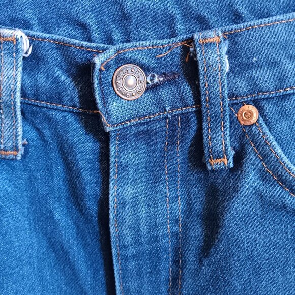 32x30 Vintage Jeans Plain Pockets Denim 1980's Bootcut Flare Hippy Boho - Picture 6 of 9